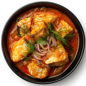 Fiskgryta med tomat, grädde & dill